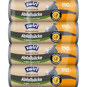 Swirl Rubbish Bag 110 L (4 x 8 Bags), Bin Bags without Closure, Particularly Durable and Tear-Resistant for Waste from Home and Garden Swirl Rubbish Bag 110 L (4 x 8 Bags), Bin Bags without Closure, Particularly Durable and Tear-Resistant for Waste from Home and Garden