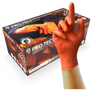 UNIGLOVES PRO.TECT Orange HD Nitrile Disposable Gloves Ultra Heavy Duty, Single Use, Multipurpose, Powder Free Gloves Box of 100 Gloves, Orange, Extra Large (GA0055) UNIGLOVES PRO.TECT Orange HD Nitrile Disposable Gloves Ultra Heavy Duty, Single Use, Multipurpose, Powder Free Gloves Box of 100 Gloves, Orange, Extra Large (GA0055)