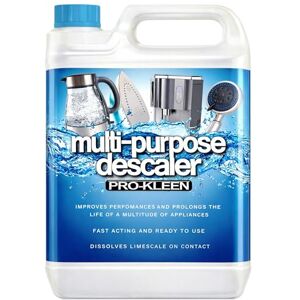 Pro-Kleen Descaler Liquid Multi-Purpose Descaler, Fast-Acting Concentrate & Dissolves Limescale, Optimises Performance & Prolongs Life of Coffee Machine, Kettle, Iron, Shower heads, Taps and More 5L Pro-Kleen Descaler Liquid Multi-Purpose Descaler, Fast-Acting Concentrate & Dissolves Limescale, Optimises Performance & Prolongs Life of Coffee Machine, Kettle, Iron, Shower heads, Taps and More 5L