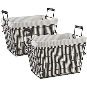 DII Metal Storage, Stripe Liner, Lined Basket DII Metal Storage, Stripe Liner, Lined Basket