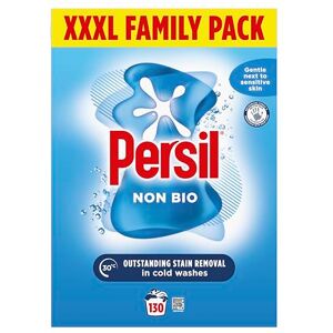 Persil Non Bio Washing Powder XXXL Family Pack 100% recyclable pack for stain removal that's gentle next to sensitive skin 130 Wash 6.5 kg Persil Non Bio Washing Powder XXXL Family Pack 100% recyclable pack for stain removal that's gentle next to sensitive skin 130 Wash 6.5 kg