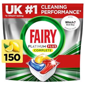 Fairy Platinum Plus Complete All In One Dishwasher Tablets, Citrus, 150 Tablets, Our Best Cleaning For A Clean Like New, Removes Dullness & Prevents Limescale Fairy Platinum Plus Complete All In One Dishwasher Tablets, Citrus, 150 Tablets, Our Best Cleaning For A Clean Like New, Removes Dullness & Prevents Limescale