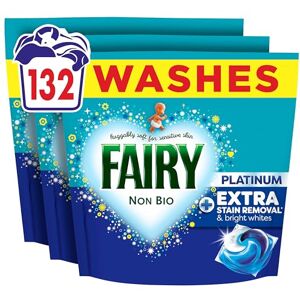 Fairy Non Bio Platinum Washing Pods Extra Stain Removal (44ctx3) 132ct Fairy Non Bio Platinum Washing Pods Extra Stain Removal (44ctx3) 132ct