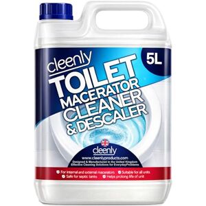Cleenly Toilet Macerator Cleaner & Descaler 5 litres Super Concentrated, Long-Lasting Formula Safe for All Saniflo Pump Units, Toilets & Urinals Cleenly Toilet Macerator Cleaner & Descaler 5 litres Super Concentrated, Long-Lasting Formula Safe for All Saniflo Pump Units, Toilets & Urinals