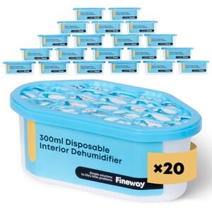 FiNeWaY 300ml Disposable Interior Dehumidifiers 20-Pack Moisture Absorber Helps Stop Damp, Mildew, Mould and Condensation Ideal Dehumidifier for Home, Kitchen, Wardrobe, Caravan, Garage FiNeWaY 300ml Disposable Interior Dehumidifiers 20-Pack Moisture Absorber Helps Stop Damp, Mildew, Mould and Condensation Ideal Dehumidifier for Home, Kitchen, Wardrobe, Caravan, Garage