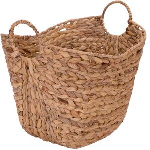 Household Essentials ML-4002 Tall Water Hyacinth Wicker Basket with Handles Natural Household Essentials ML-4002 Tall Water Hyacinth Wicker Basket with Handles Natural