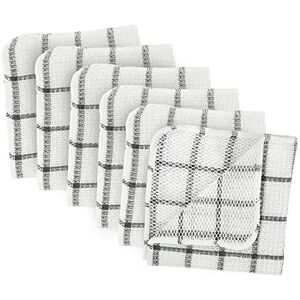 DII Scrubber Dishcloths Collection Windowpane Dishrag Set, 12x12, White/Gray Stripe, 6 Piece DII Scrubber Dishcloths Collection Windowpane Dishrag Set, 12x12, White/Gray Stripe, 6 Piece