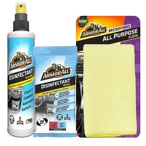 Armor All , Car Cleaning Disinfectant Bundle, Includes 20 Disinfectant Wipes 20ct, Disinfectant Spray and Microfibre Cloth, Eliminates 99.9% of bacteria and viruses, Multi-Surface Car Accessories Armor All , Car Cleaning Disinfectant Bundle, Includes 20 Disinfectant Wipes 20ct, Disinfectant Spray and Microfibre Cloth, Eliminates 99.9% of bacteria and viruses, Multi-Surface Car Accessories