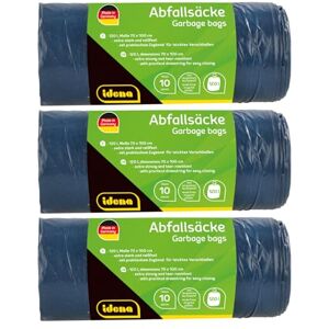 Idena 50056-3 Rubbish Bags Set - 120L, Extra Strong, Blue Idena 50056-3 Rubbish Bags Set - 120L, Extra Strong, Blue