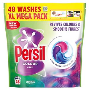 Persil Colour 4 in 1 fast-dissolving laundry capsules, revives colours & smooths fibres^ even in quick & cold washes 48 washes Persil Colour 4 in 1 fast-dissolving laundry capsules, revives colours & smooths fibres^ even in quick & cold washes 48 washes
