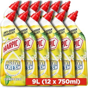 Harpic Active Fresh - 750 ml - Citrus Zest - 12-pack - Toilet Cleaning Gel Harpic Active Fresh - 750 ml - Citrus Zest - 12-pack - Toilet Cleaning Gel