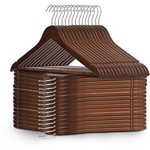 KEPLIN Strong Natural Wood Wooden Walnut Coat Hangers with 360 Degree Rotatory Hook & Round Trouser Bar & Shoulder Notches Durable Wardrobe Space Saver Suitable for Jacket, Suit, Jumper (30pk) KEPLIN Strong Natural Wood Wooden Walnut Coat Hangers with 360 Degree Rotatory Hook & Round Trouser Bar & Shoulder Notches Durable Wardrobe Space Saver Suitable for Jacket, Suit, Jumper (30pk)