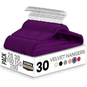 Utopia Home Premium Velvet Hangers 30 Pack Non-Slip & Durable Clothes Hangers Purple Hangers with 360 Degree Rotatable Hook Heavy Duty Coat Hangers Utopia Home Premium Velvet Hangers 30 Pack Non-Slip & Durable Clothes Hangers Purple Hangers with 360 Degree Rotatable Hook Heavy Duty Coat Hangers