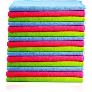 Glart Lint Free Microfiber Car Cleaning Cloths, Soft, Absorbent and Gentle on Paint, 40 x 40 cm Blue, Green, Pink (Pack of 15) Glart Lint Free Microfiber Car Cleaning Cloths, Soft, Absorbent and Gentle on Paint, 40 x 40 cm Blue, Green, Pink (Pack of 15)