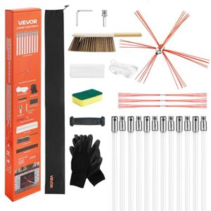 VEVOR Chimney Sweep Kit, 39 ft Maximum Extendable Length Chimney Sweep, Chimneys Cleaning Kit with Bristle Replacements & Goggles, 90° Bendable Fireplace Cleaning Tool, for Square, Rectangle Chimneys VEVOR Chimney Sweep Kit, 39 ft Maximum Extendable Length Chimney Sweep, Chimneys Cleaning Kit with Bristle Replacements & Goggles, 90° Bendable Fireplace Cleaning Tool, for Square, Rectangle Chimneys