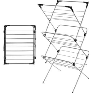 1ABOVE Premium Quality, Alloy Steel 3 Tier Clothes Airer Dryer Laundry Drying Washing Line Horse Indoor Outdoor Towel Rack-15m Drying Space- Non-Slip Feet and Corner spaces for Hangers- Black & Grey 1ABOVE Premium Quality, Alloy Steel 3 Tier Clothes Airer Dryer Laundry Drying Washing Line Horse Indoor Outdoor Towel Rack-15m Drying Space- Non-Slip Feet and Corner spaces for Hangers- Black & Grey