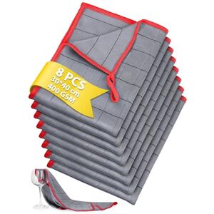 Euqvunn Carbon Microfibre Cleaning Cloths (8 Pack, 30x40cm) – 400GSM Lint-Free & Streak-Free Grid Pattern for Stubborn Dirt & Grease For Home, Kitchen, Car & Glass – Red Euqvunn Carbon Microfibre Cleaning Cloths (8 Pack, 30x40cm) – 400GSM Lint-Free & Streak-Free Grid Pattern for Stubborn Dirt & Grease For Home, Kitchen, Car & Glass – Red