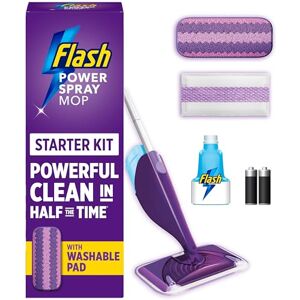 FLASH Power Spray Mop Floor Cleaner Starter Kit, All-In-One Mopping System (6 Disposable + 1 Washable Pad + 1.25L Refill), Powered Deep Clean For Your Hard Floor Surfaces FLASH Power Spray Mop Floor Cleaner Starter Kit, All-In-One Mopping System (6 Disposable + 1 Washable Pad + 1.25L Refill), Powered Deep Clean For Your Hard Floor Surfaces