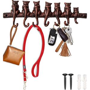 Comfify 7 Cats Cast Iron Wall Hanger Decorative Cast Iron Wall Hook Rack Vintage Design Hanger with 4 Hooks 31.5 x 9.9 cm Copper with Black Comfify 7 Cats Cast Iron Wall Hanger Decorative Cast Iron Wall Hook Rack Vintage Design Hanger with 4 Hooks 31.5 x 9.9 cm Copper with Black