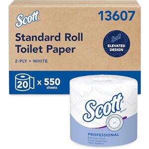 Scott 13607 Standard Roll Bathroom Tissue, 2-Ply, 550 Sheets Per Roll (Case of 20 Rolls) Scott 13607 Standard Roll Bathroom Tissue, 2-Ply, 550 Sheets Per Roll (Case of 20 Rolls)