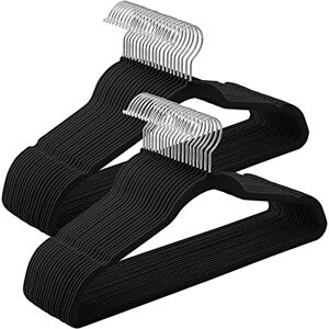 Addis Velvet Clothes Hangers 45cm, Pack of 50 hangers, Strong durable with swivel Hooks, for all garments coats shirts suit jackets, Black Addis Velvet Clothes Hangers 45cm, Pack of 50 hangers, Strong durable with swivel Hooks, for all garments coats shirts suit jackets, Black