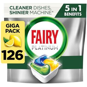 Fairy Platinum All-In-1 Lemon Dishwasher Tablets, 126 Tablets Fairy Platinum All-In-1 Lemon Dishwasher Tablets, 126 Tablets