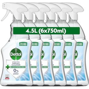 Dettol Antibacterial Disinfectant Surface Cleaner, Original Fragrance, Pack of 6, 6 x 750ml, Total of 4.5L Dettol Antibacterial Disinfectant Surface Cleaner, Original Fragrance, Pack of 6, 6 x 750ml, Total of 4.5L