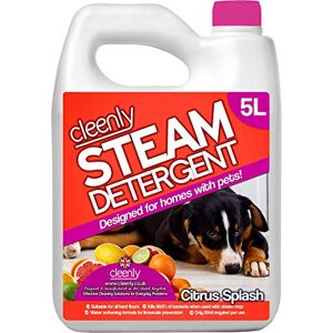 Cleenly Pet Steam Detergent for Steam Mops (5 litres) Citrus Splash Designed for Homes with Pets Suitable for All Hard Floors, clear Cleenly Pet Steam Detergent for Steam Mops (5 litres) Citrus Splash Designed for Homes with Pets Suitable for All Hard Floors, clear