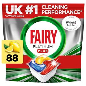 Fairy Platinum Plus All In One Dishwasher Tablets, Lemon, 88 Tablets, Our Best Cleaning For A Clean Like New, Removes Dullness & Prevents Limescale Fairy Platinum Plus All In One Dishwasher Tablets, Lemon, 88 Tablets, Our Best Cleaning For A Clean Like New, Removes Dullness & Prevents Limescale