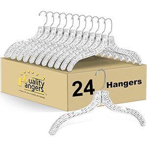 Quality Hangers Clear Hangers 24 Pack Crystal Cut Hangers for Clothes Durable Plastic Hanger Set Invisible Dress Hangers for Suits Heavy Duty Hangers Nonslip Coat and Shirt Hangers, 17" inch Quality Hangers Clear Hangers 24 Pack Crystal Cut Hangers for Clothes Durable Plastic Hanger Set Invisible Dress Hangers for Suits Heavy Duty Hangers Nonslip Coat and Shirt Hangers, 17" inch