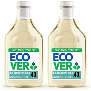 Ecover Concentrated Bio, Laundry Detergent, Laundry Washing Liquid, Honeysuckle & Jasmine, 2x Pack of 40 Washes, 2x 1.43L Ecover Concentrated Bio, Laundry Detergent, Laundry Washing Liquid, Honeysuckle & Jasmine, 2x Pack of 40 Washes, 2x 1.43L