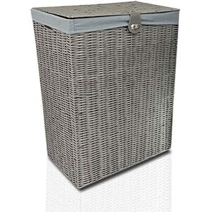 Clarisworld Grey Resin Laundry Hamper - Laundry Basket with Lid & Lock Clarisworld Grey Resin Laundry Hamper - Laundry Basket with Lid & Lock