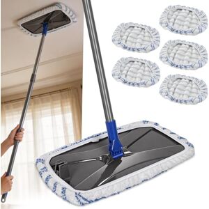 Masthome Extra Large Microfiber Mop for Floor Cleaning, 16“ Flat Mop with 5 Reusable & Washable Mop Refills for Wet & Dry Use, Dust Mop for Hardwood Laminate Tile Ceramic, 1 Cleaning Scraper Included Masthome Extra Large Microfiber Mop for Floor Cleaning, 16“ Flat Mop with 5 Reusable & Washable Mop Refills for Wet & Dry Use, Dust Mop for Hardwood Laminate Tile Ceramic, 1 Cleaning Scraper Included