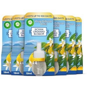 Airwick Air Wick Sicilian Orchard Blossom Plug in Electrical Air Freshener Refills 19ml Pack of 6 Lasts up to 600 Days Airwick Air Wick Sicilian Orchard Blossom Plug in Electrical Air Freshener Refills 19ml Pack of 6 Lasts up to 600 Days