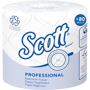 Scott Professional 100% Recycled Fiber Standard Roll Bathroom Tissue (13217), 2-Ply, White, 80 Rolls/Case, 473 Sheets/Roll, 37,840 Sheets/Case Scott Professional 100% Recycled Fiber Standard Roll Bathroom Tissue (13217), 2-Ply, White, 80 Rolls/Case, 473 Sheets/Roll, 37,840 Sheets/Case