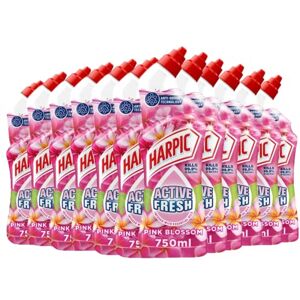 Harpic Active Fresh Toilet Cleaning Gel, Pink Blossom, Pack 12 x 750 ml, Infused with Essential Oils, Kills 99.9% of Bacteria, Toilet Cleaner Harpic Active Fresh Toilet Cleaning Gel, Pink Blossom, Pack 12 x 750 ml, Infused with Essential Oils, Kills 99.9% of Bacteria, Toilet Cleaner