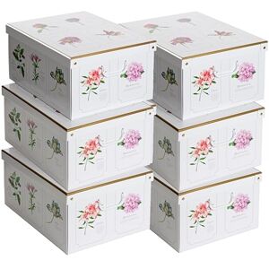 Lavatelli Set of 6 Storage Boxes Botanic Print with Lids & Handles, Cardboard Wardrobe Organisers for Clothes, Stackable Storage Bins 39x50x24 cm Lavatelli Set of 6 Storage Boxes Botanic Print with Lids & Handles, Cardboard Wardrobe Organisers for Clothes, Stackable Storage Bins 39x50x24 cm