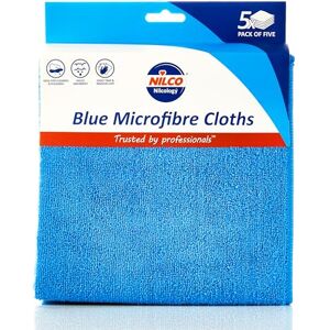 Nilco Microfibre Cloths Durable, Highly Absorbent, Non-abrasive Cleaning for Streak-Free Surfaces, Multi-Purpose and Reusable, Blue 5 Pack Nilco Microfibre Cloths Durable, Highly Absorbent, Non-abrasive Cleaning for Streak-Free Surfaces, Multi-Purpose and Reusable, Blue 5 Pack