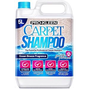 Pro-Kleen Professional Carpet & Upholstery Shampoo – Ocean Fresh Fragrance 5L High Concentrate Cleaning Solution Suitable for All Machines Pro-Kleen Professional Carpet & Upholstery Shampoo – Ocean Fresh Fragrance 5L High Concentrate Cleaning Solution Suitable for All Machines