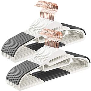 SONGMICS Rose Gold, White, Gray Plastic Hangers - Clothes Hangers SONGMICS Rose Gold, White, Gray Plastic Hangers - Clothes Hangers