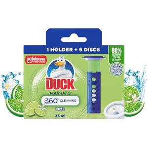 DUCK Fresh Discs Toilet Cleaner Starter Kit, Fights Stains That Harbour Germs, Prevents Limescale Build Up, Lime, Pack of 5 (Each Kit contains 1 Holder + 1 Refill Tube) DUCK Fresh Discs Toilet Cleaner Starter Kit, Fights Stains That Harbour Germs, Prevents Limescale Build Up, Lime, Pack of 5 (Each Kit contains 1 Holder + 1 Refill Tube)