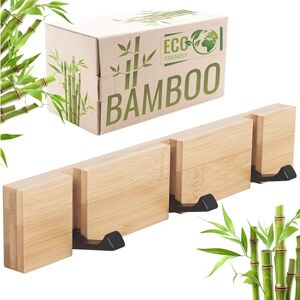RICOO Natural Bamboo Wall Coat Rack - Space-Saving Hanger RICOO Natural Bamboo Wall Coat Rack - Space-Saving Hanger