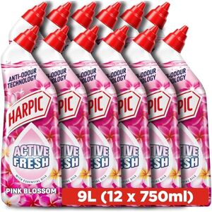 Harpic Active Fresh Toilet Cleaning Gel, Pink Blossom, 750ml (12 x 750ml, Total 9.0L), with Essential Oils, Anti-odour, Toilet Cleaner, Kills 99.9% of Bacteria Harpic Active Fresh Toilet Cleaning Gel, Pink Blossom, 750ml (12 x 750ml, Total 9.0L), with Essential Oils, Anti-odour, Toilet Cleaner, Kills 99.9% of Bacteria