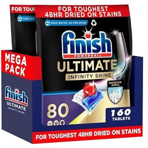 Finish Dishwasher Tablet, Ultimate Infinity Shine, 160 Tablets (80 x 2 pck) Fresh Scent, Clean & Shine Detergent Tabs, Tough on Grease Stains Finish Dishwasher Tablet, Ultimate Infinity Shine, 160 Tablets (80 x 2 pck) Fresh Scent, Clean & Shine Detergent Tabs, Tough on Grease Stains