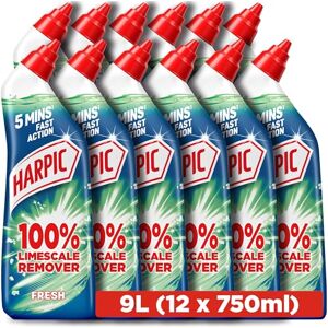 Harpic Limescale Remover, Toilet Cleaner, Original, 750ml (12 x 750ml, Total 9.0L), Fast acting, Kills 99.9% of Bacteria Harpic Limescale Remover, Toilet Cleaner, Original, 750ml (12 x 750ml, Total 9.0L), Fast acting, Kills 99.9% of Bacteria