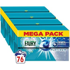 Fairy Non Bio PODS Washing Liquid Laundry Capsules 76 Washes (4x19) , Platinum, With Extra Stain Removal & Brighter Whites, For Sensitive Skin Fairy Non Bio PODS Washing Liquid Laundry Capsules 76 Washes (4x19) , Platinum, With Extra Stain Removal & Brighter Whites, For Sensitive Skin