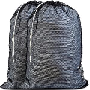 Handy Laundry Commercial Mesh Laundry Bag Sturdy Mesh Material with Drawstring Closure. Ideal Machine Washable Mesh Laundry Bag for Factories, College, Dorm and Apartment Dwellers. (24" x 36" Black 2-Pack) Handy Laundry Commercial Mesh Laundry Bag Sturdy Mesh Material with Drawstring Closure. Ideal Machine Washable Mesh Laundry Bag for Factories, College, Dorm and Apartment Dwellers. (24" x 36" Black 2-Pack)