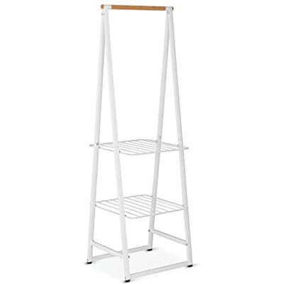 Brabantia Linn Clothes Rack, Small Multi-functional Hanging space Airing or Drying Shelves Hangs up to 16 items Stable Space Saver Non-slip Base Free Standing Easy to Assemble White Brabantia Linn Clothes Rack, Small Multi-functional Hanging space Airing or Drying Shelves Hangs up to 16 items Stable Space Saver Non-slip Base Free Standing Easy to Assemble White