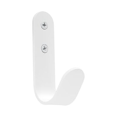 EVI Herrajes Hook Towel Holder White Wall Hook Stainless Steel Screw-Mount for Hanging Clothes, Towels, or Accessories Mod. 173CTBL EVI Herrajes Hook Towel Holder White Wall Hook Stainless Steel Screw-Mount for Hanging Clothes, Towels, or Accessories Mod. 173CTBL