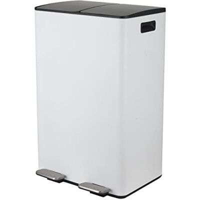 Spirella ALIYA Steel Kitchen Pedal Bin 60 L (2 x 30 L) Matt White Spirella ALIYA Steel Kitchen Pedal Bin 60 L (2 x 30 L) Matt White